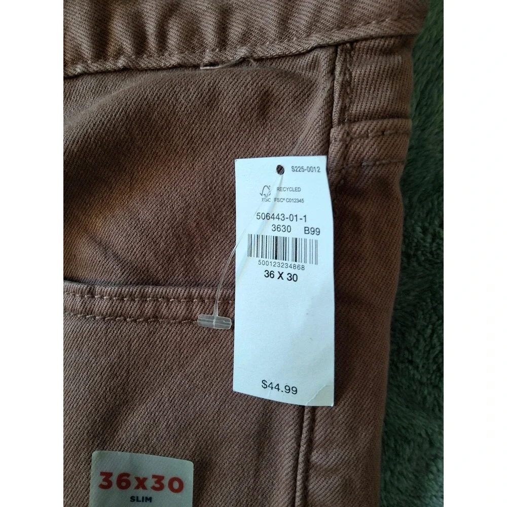 Old Navy Mens Slim Built-In Flex Pants Brown 36x30 506443-01-1 New